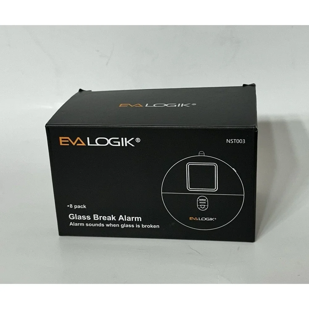 EVA LOGIK NST003 Wireless Glass Break Alarm 8 Pack White Indoor